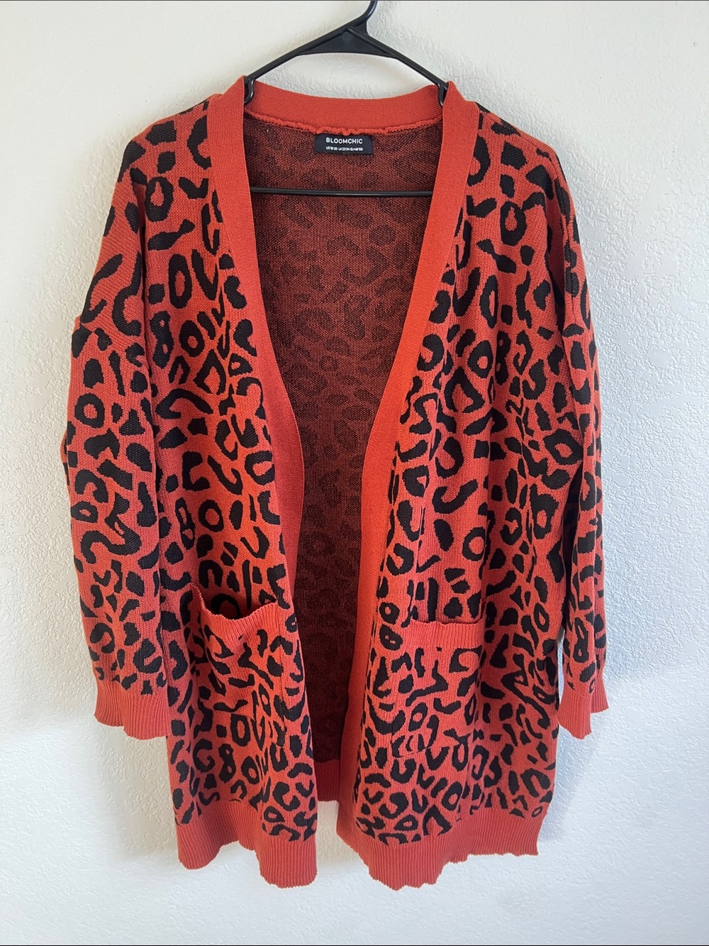 Bloomchic Leopard Print Open Front Cardigan